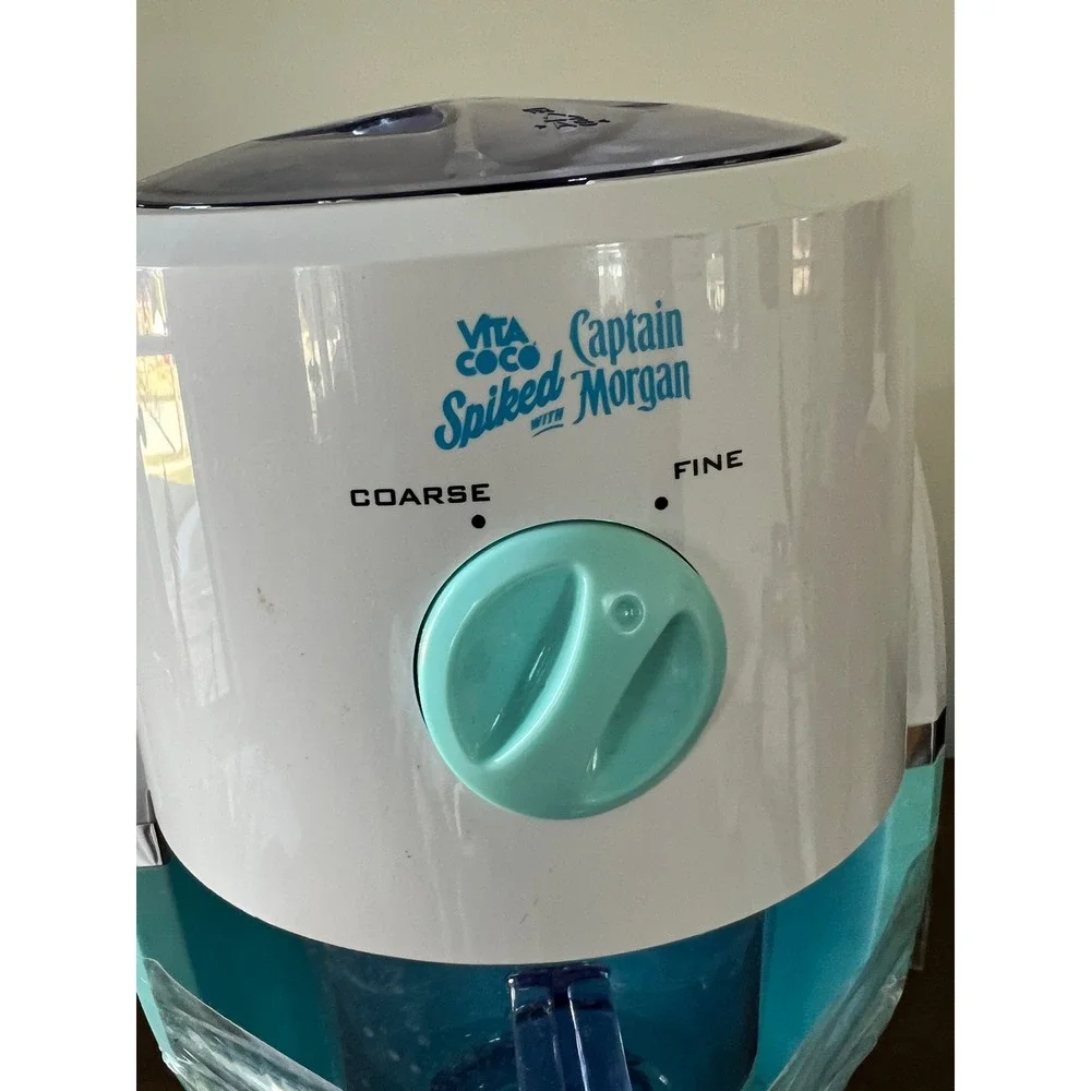 Captain Morgan Vita Coco Spiked Shaved Ice Machine Electric Snow Cone Maker Teal